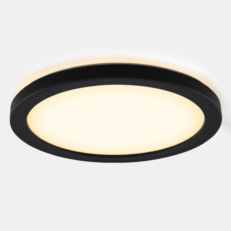 Plafonieră baie neagră din plastic, Shivani, 8W, LED 3000K, IP44 Plafonieră baie neagră din plastic, Shivani, 8W, LED 3000K, IP44