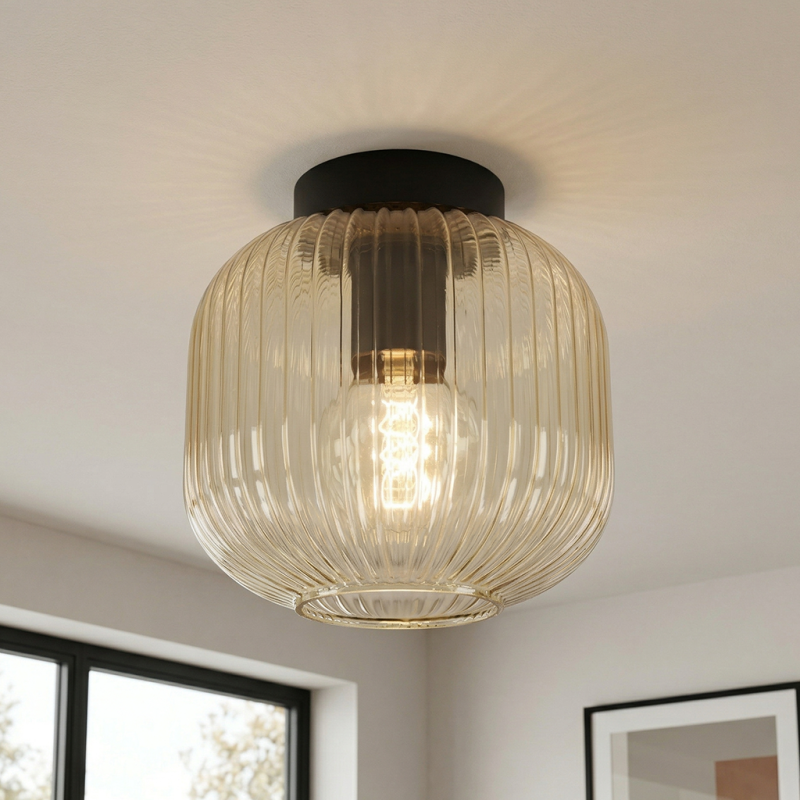 Plafonieră chihlimbar retro, Charlois