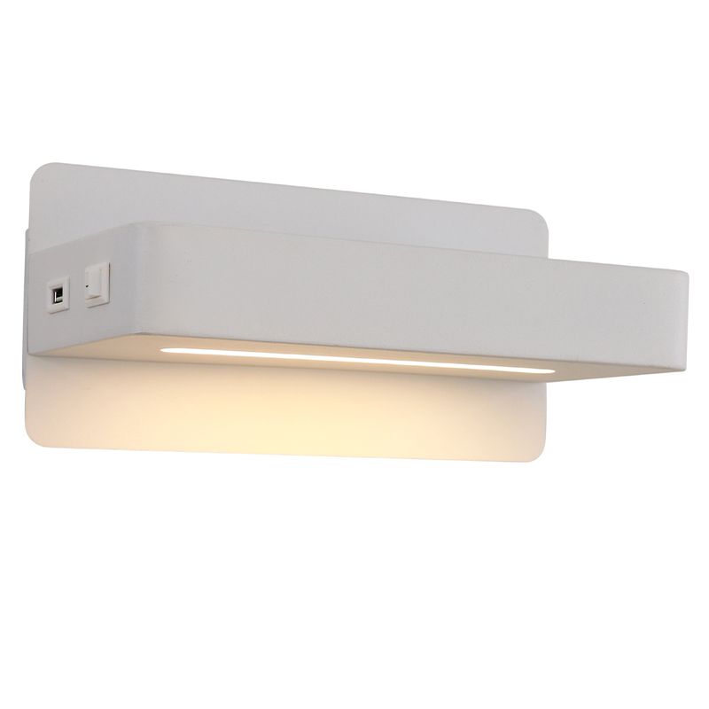 Aplică de perete albă modernă, Gregor, 10W, LED 3000K, con întrerupător