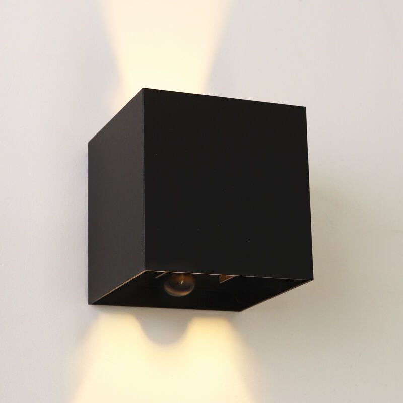 Aplică de perete up down neagră modernă, Dion, 6W, LED 2700K, IP54