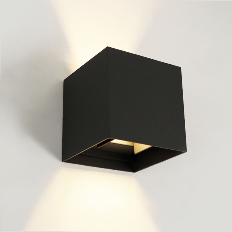 Aplică de perete up down neagră modernă, Dion, 6W, LED 2700K, IP65