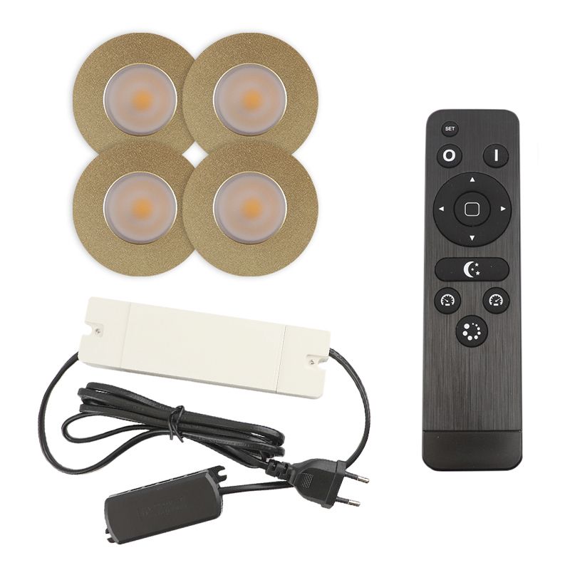 Spot încastrat pentru foișor alamă modern, Dico, 3W, LED 2700K, IP65, con telecomando