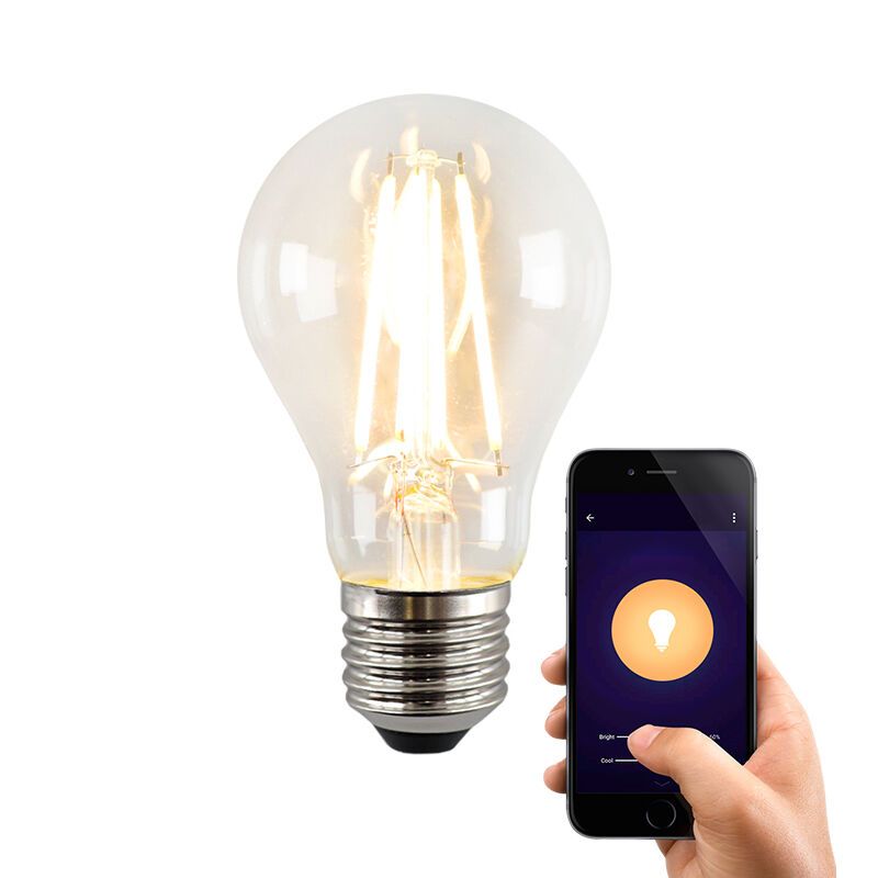 Lampă LED inteligentă E27 Olucia Yona, A60, 5W, reglare intensitate luminosă pentru încălzire