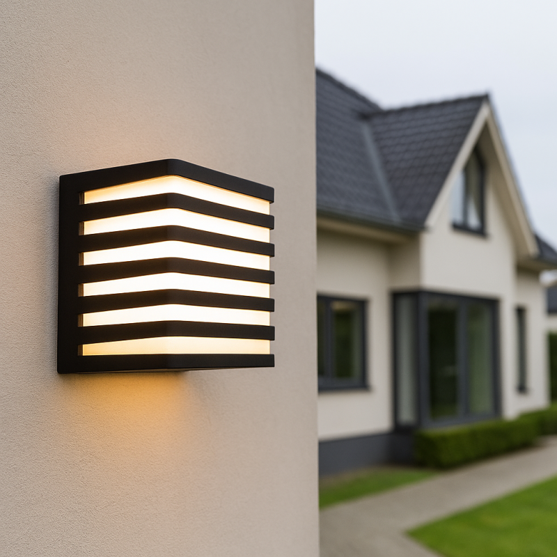 Lampă exterior neagră modernă, Lenny, 9W, LED 3000K, IP54