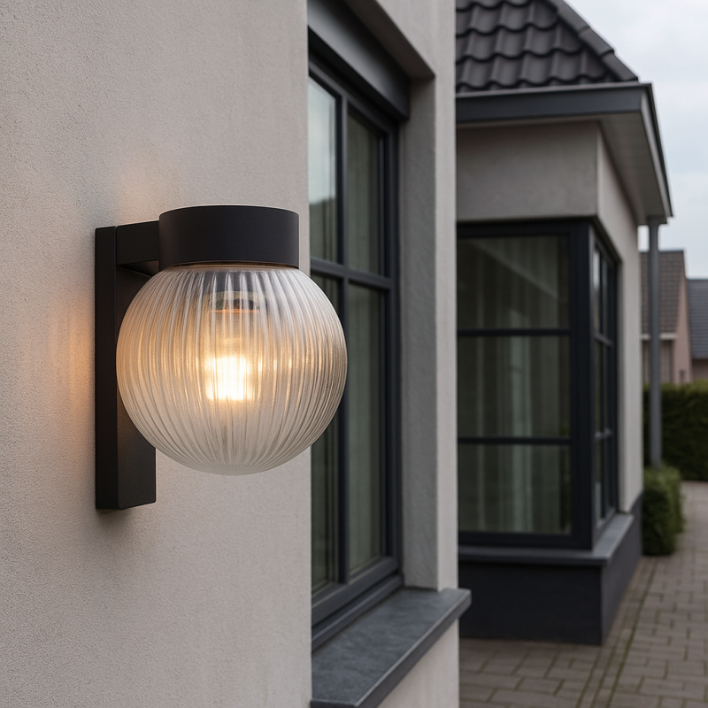 Lampă exterior neagră din aluminiu, Chris, IP44