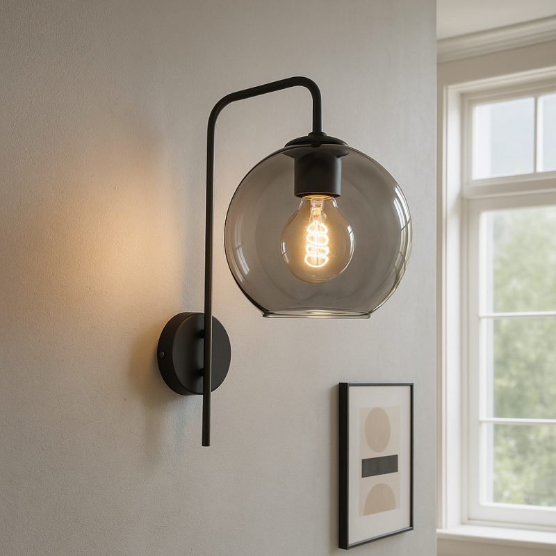 Aplică de perete gri design, Giada, con întrerupător
