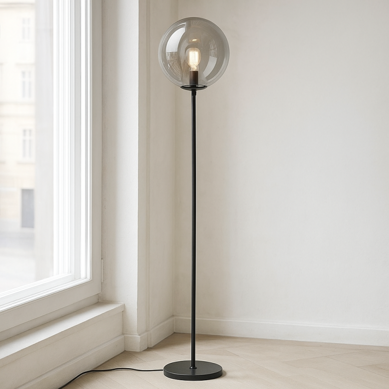 Lampadar gri design, Dolf, con întrerupător