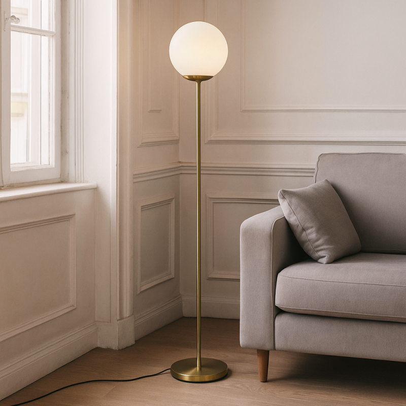 Lampadar alamă design, Dolf, con întrerupător Lampadar alamă design, Dolf, con întrerupător