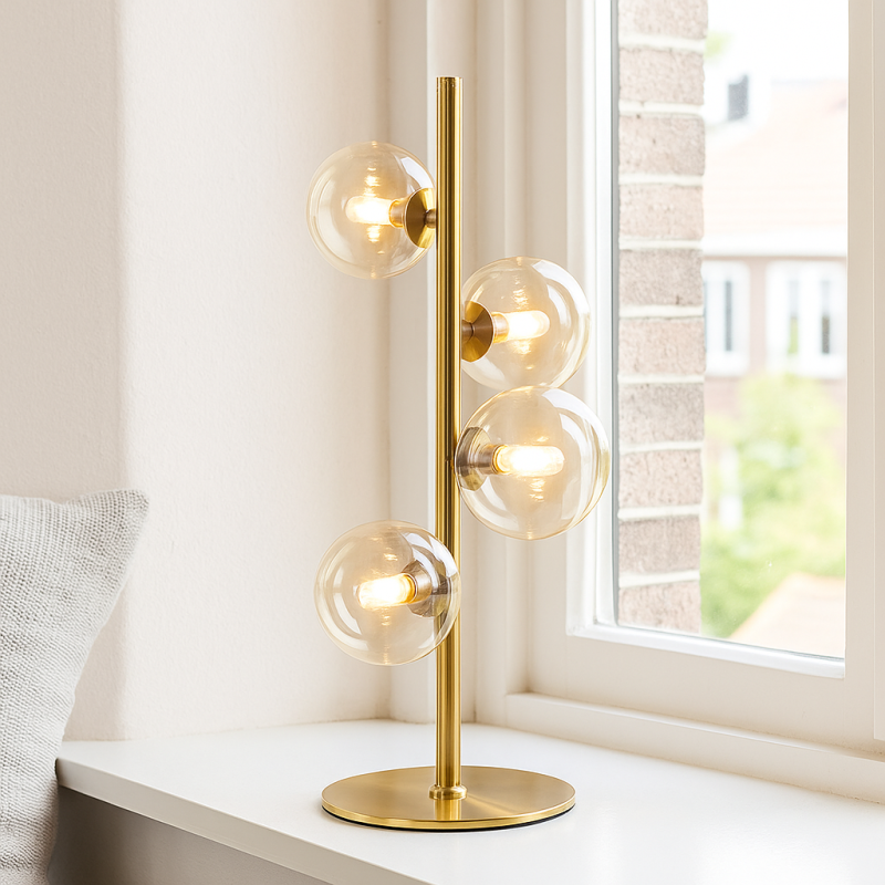 Lampă de masă transparentă design, Remo, con întrerupător