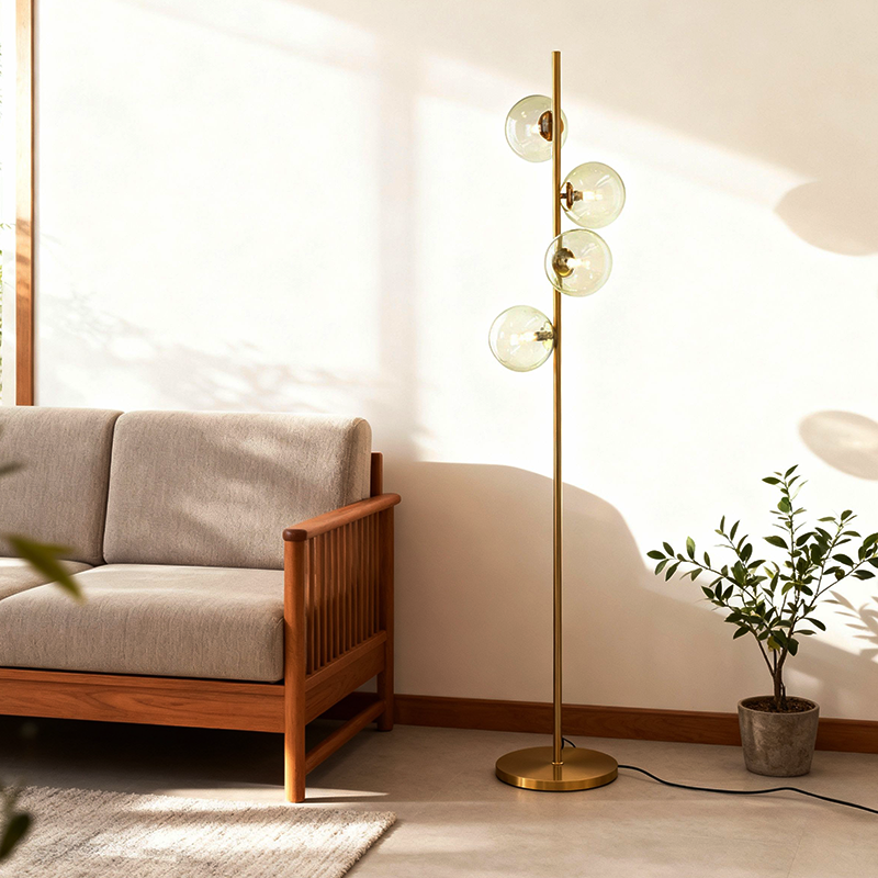 Lampadar verde design, Remo, con întrerupător