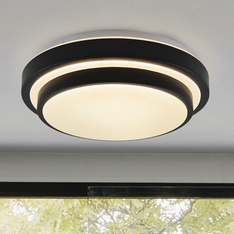 Plafonieră baie neagră modernă, Jaro, 12W, LED 3000K, IP44
