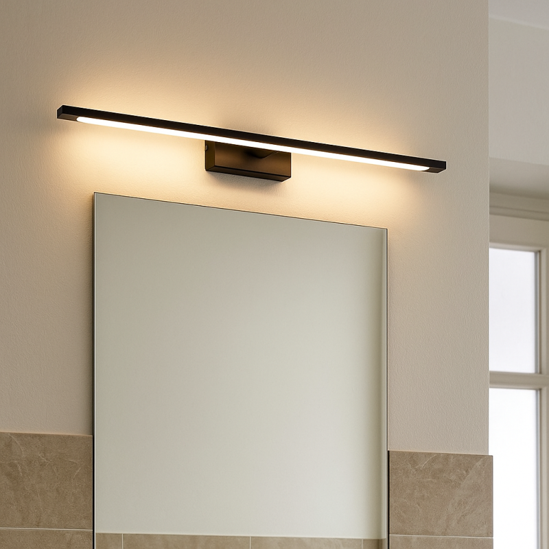 Lampă cu senzor neagră modernă, Steffy, 8W, LED 3000K, IP44