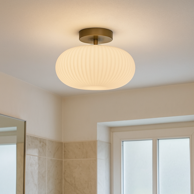 Plafonieră baie albă design, Elliot, IP44