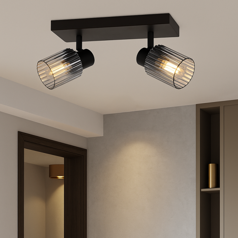 Spot LED de tavan gri retro, Omer