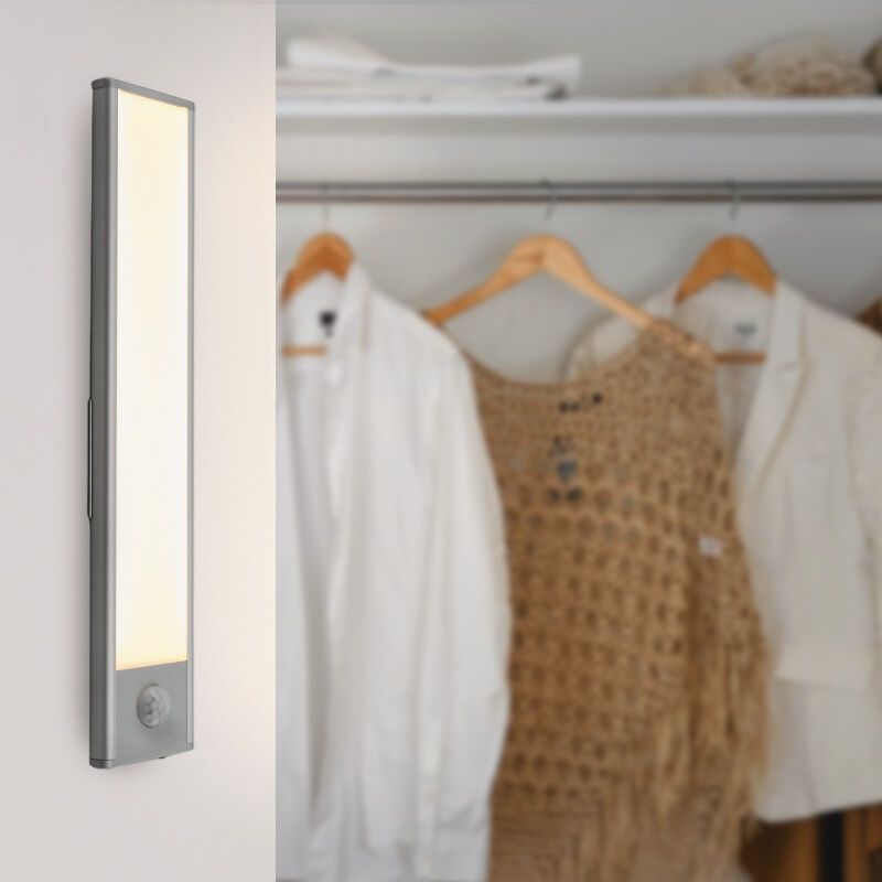 Lampă de dulap argintie din plastic, Ilana, 1W, LED 3000K