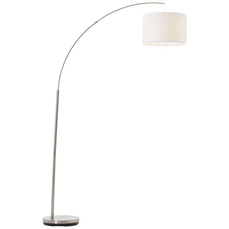 Lampadar arcuit alb din textil, Merinde, con întrerupător