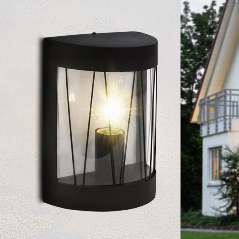 Lampă exterior neagră industrială, Jaynah, IP44