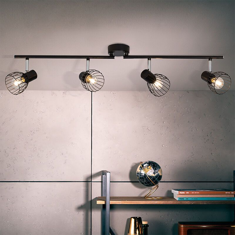 Spot LED de tavan negru industrial, Adama