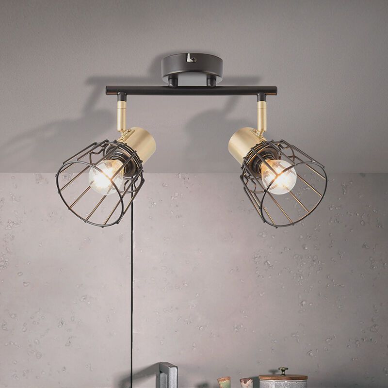 Spot LED de tavan negru retro, Luitzen Spot LED de tavan negru retro, Luitzen