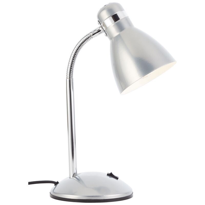 Lampă de birou argintie din plastic, Santana, con întrerupător