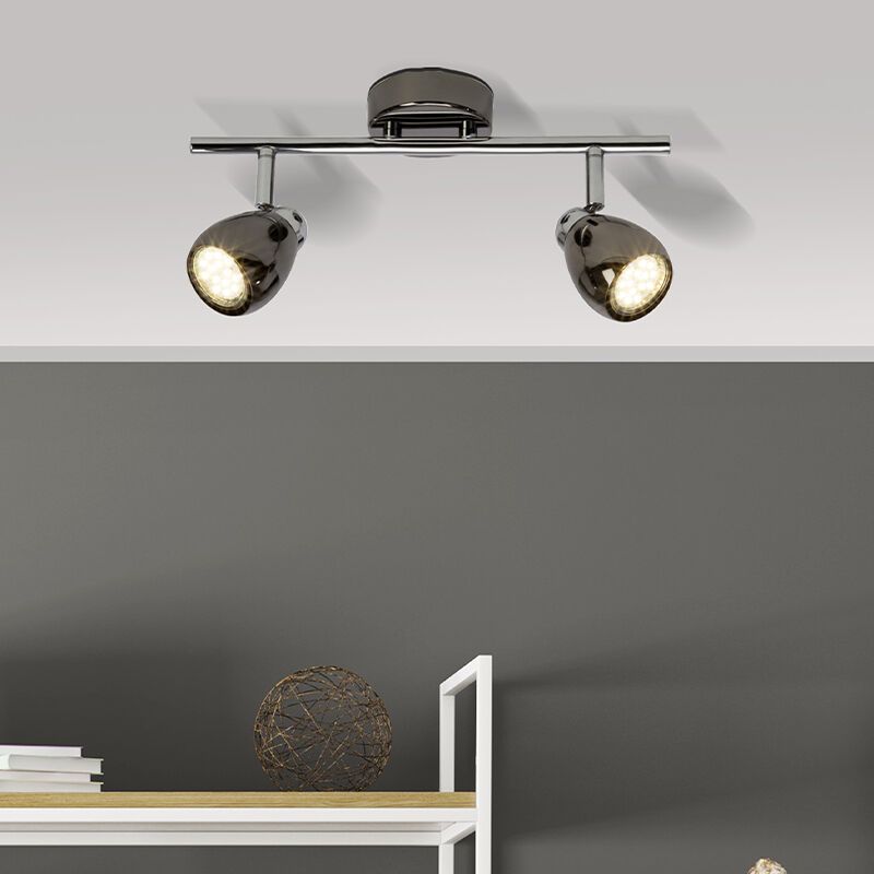 Plafonieră neagră din metal, Khadra, 3W, LED 3000K