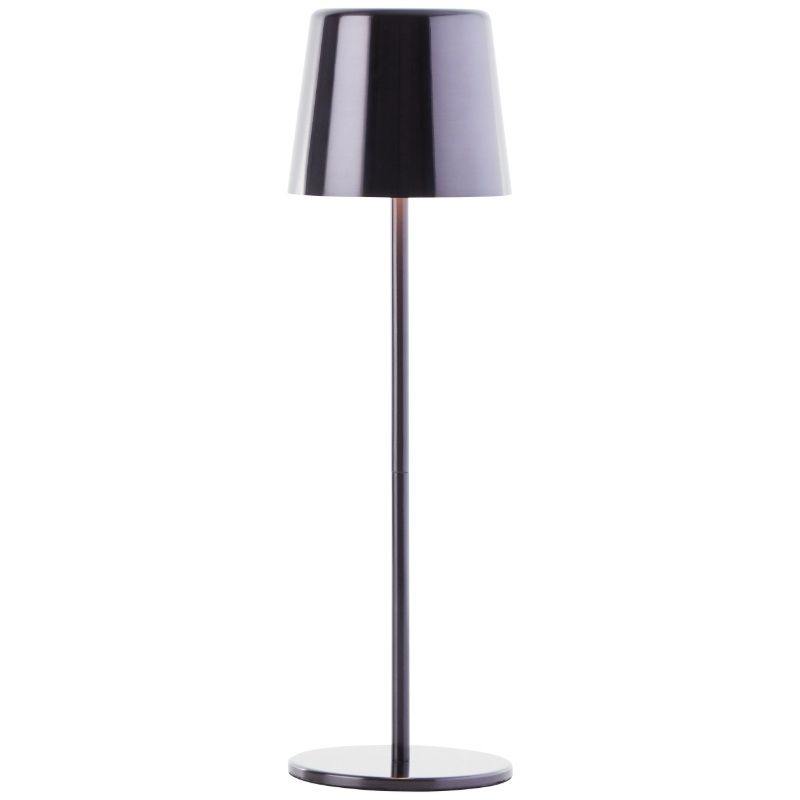 Lampă de masă exterior reîncărcabilă neagră modernă, Skander, 4W, LED reglabil de la alb cald la alb rece, IP44, cu întrerupător tactil