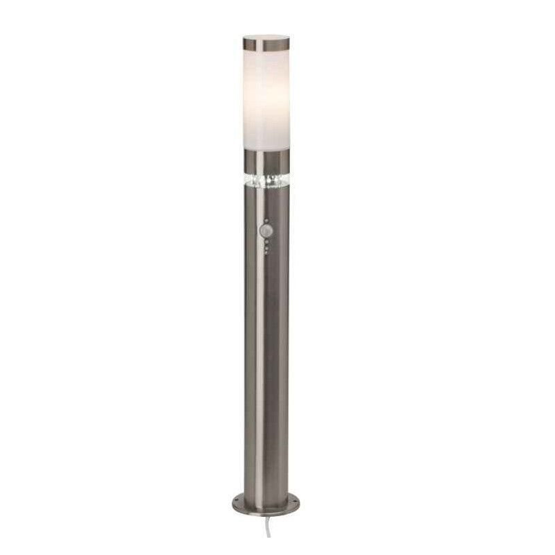 Stâlp iluminat cu senzor de mișcare crom din plastic, Sage, 5W, LED 3000K, IP44
