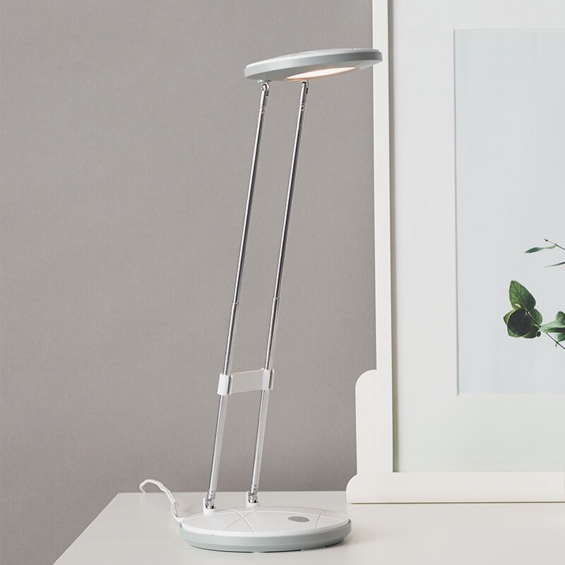 Lampă de birou albă din plastic, Mariama, 3,3W, LED 3000K, con întrerupător