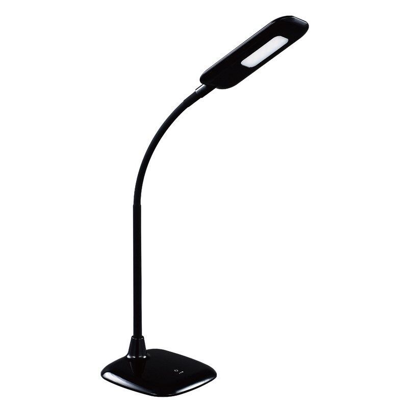 Lampă de birou neagră din plastic, Jenoah, 5W, LED 6000K, cu întrerupător tactil