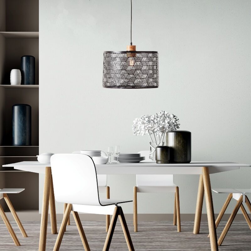 Lustră pentru masă de dining neagră industrială, Sherona