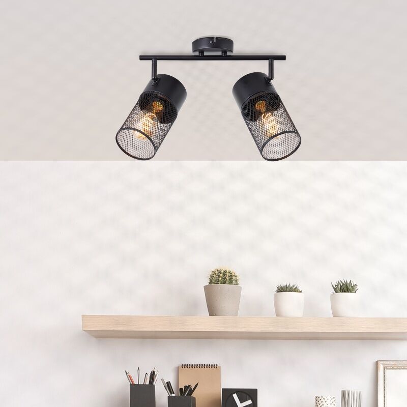 Spot LED de tavan negru industrial, Georgino