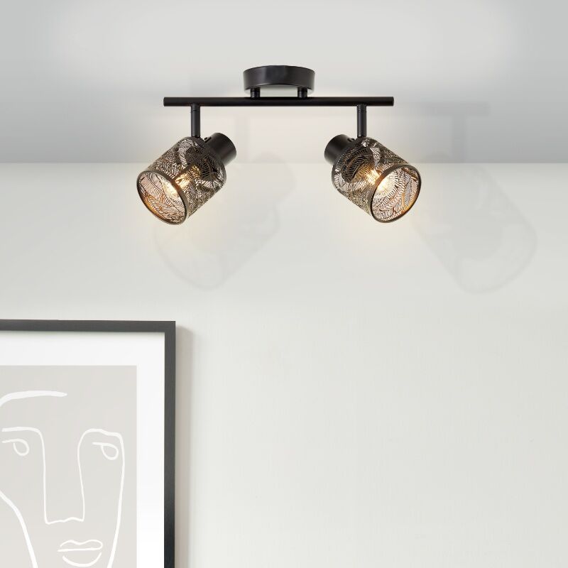 Spot LED de tavan negru industrial, Raquel