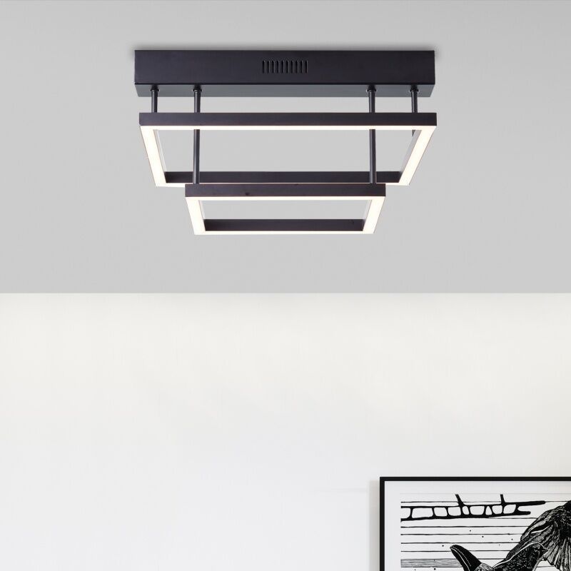 Lampă de tavan neagră modernă, Enis, 34W, LED 3000K, dimmabil în 3 trepte