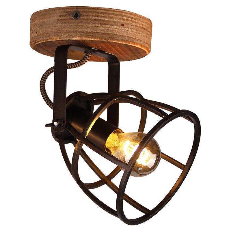 Spot LED de tavan negru industrial, Calvin
