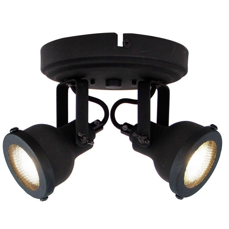 Spot LED de tavan negru industrial, Chesney