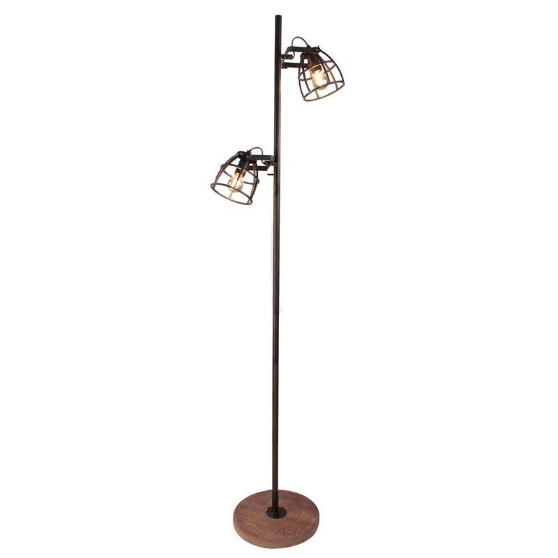 Lampadar negru industrial, Calvin, con întrerupător