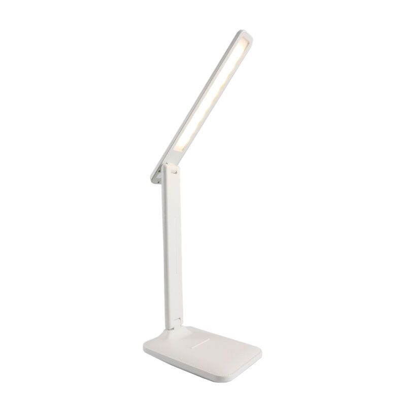 Lampă de birou albă modernă, Danila, 5W, LED reglabil de la alb cald la alb rece, cu întrerupător tactil