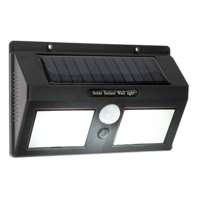 Aplică solară exterior neagră din plastic, Albert, 8W, LED 6000K, IP65