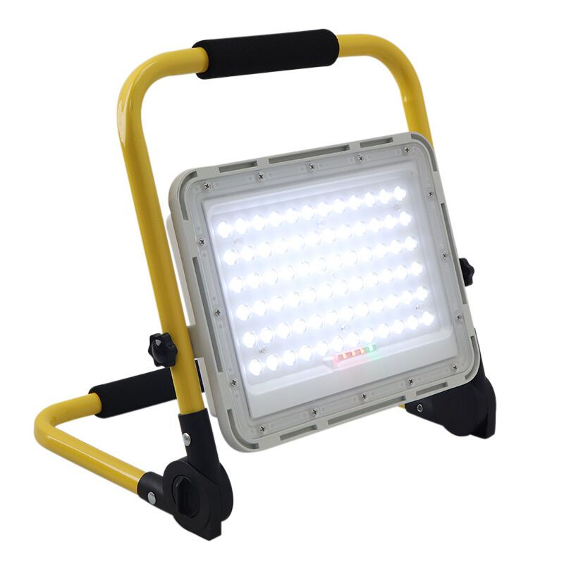 Lampă de lucru galbenă reîncărcabilă din aluminiu, Hilmi, 100W, LED 6500K, IP44, cu întrerupător