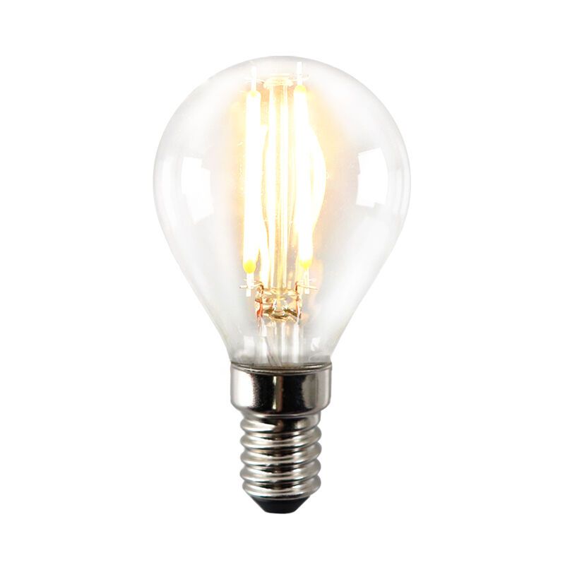 Lampă LED E14 Olucia cu intensitate reglabilă, P45, 3W, sticlă transparentă, 2700k