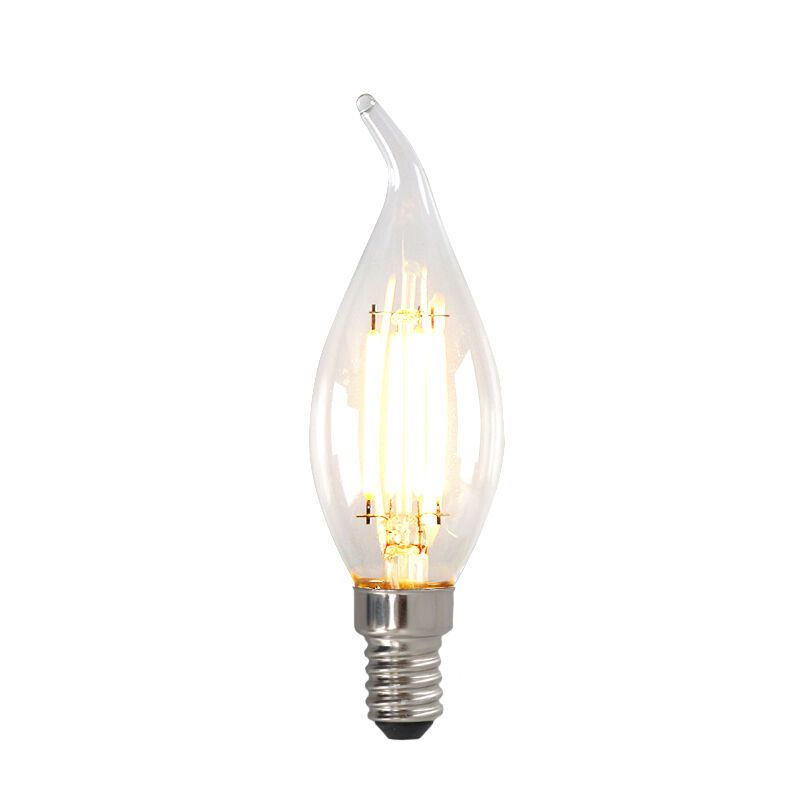 Lumânare LED cu vârf reglabil E14 Olucia, 3W, sticlă transparentă, 2700k Lumânare LED cu vârf reglabil E14 Olucia, 3W, sticlă transparentă, 2700k