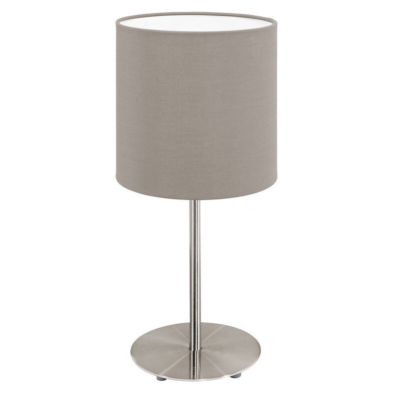 Lampă de masă taupe din textil, Abano, con întrerupător