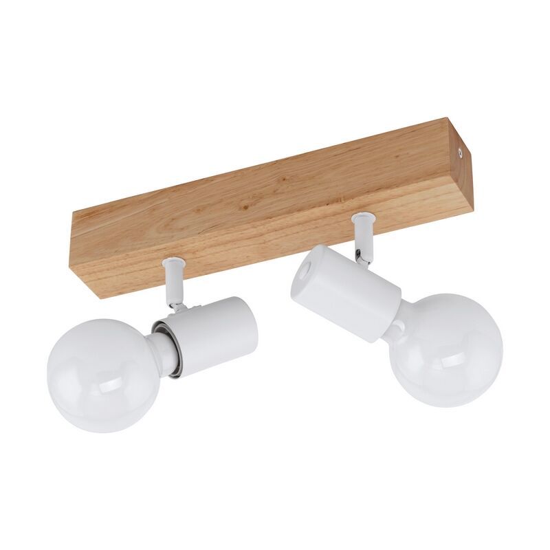 Spot LED de tavan maro din lemn, Anton