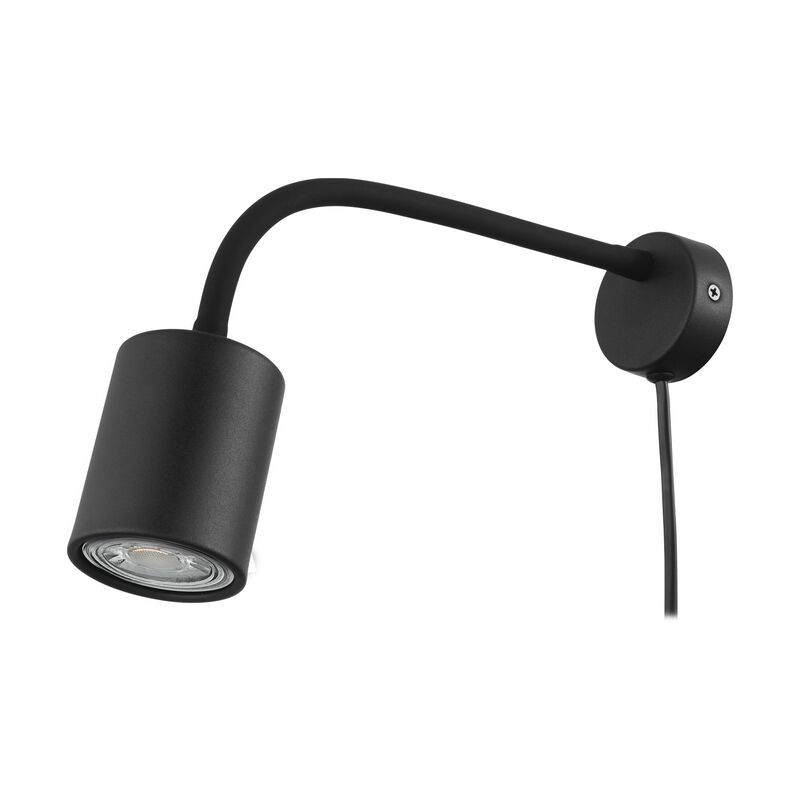 Spot LED de tavan negru din oțel, Samiha, con întrerupător