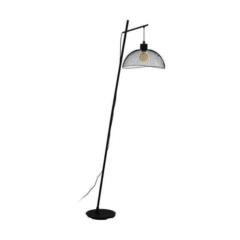 Lampadar negru din oțel, Ritish, con întrerupător