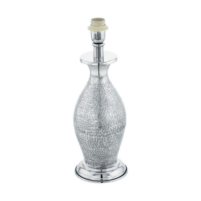 Lampă de masă fără abajur crom din metal, Abdel, con întrerupător