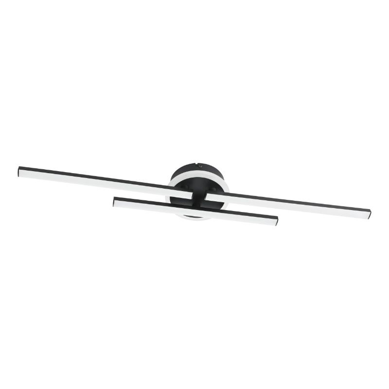 Lampă de tavan neagră din plastic, Vidya, 20W, LED 4000K, dimmabil în 3 trepte
