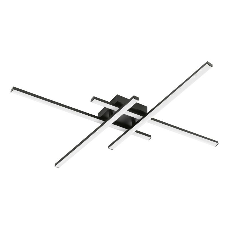 Lampă de tavan neagră din plastic, Vidya, 20W, LED 4000K, dimmabil în 3 trepte