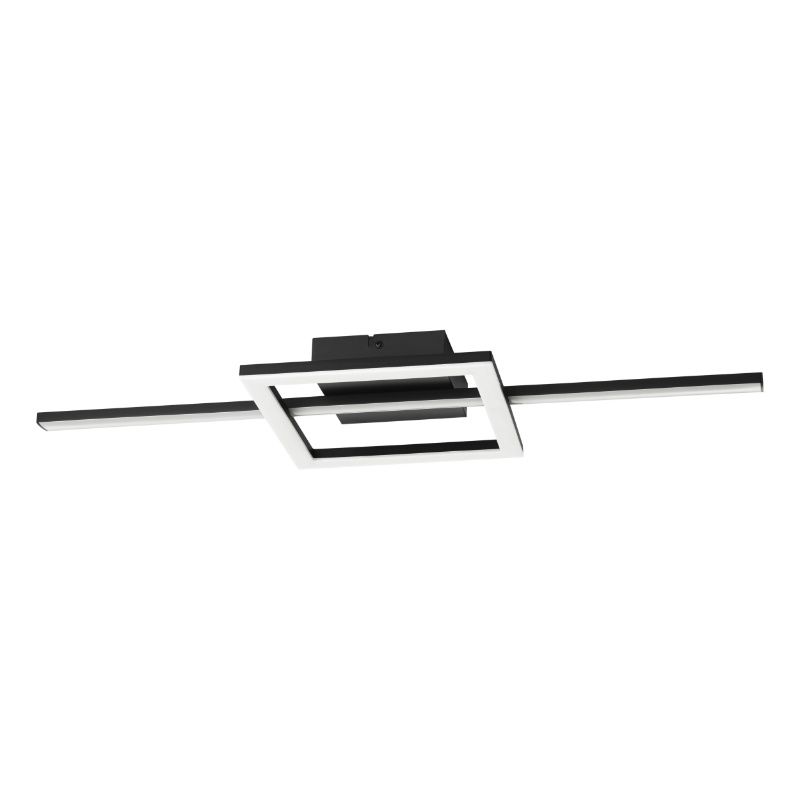 Plafonieră neagră din plastic, Xam, 19,5W, LED white switch