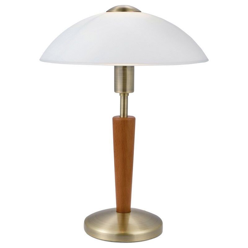 Lampă de masă bronz din lemn, Miam, cu întrerupător tactil